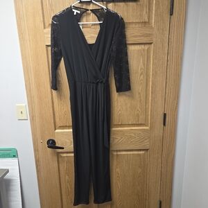 Maurices Small Black Jumpsuit with Lace Detail